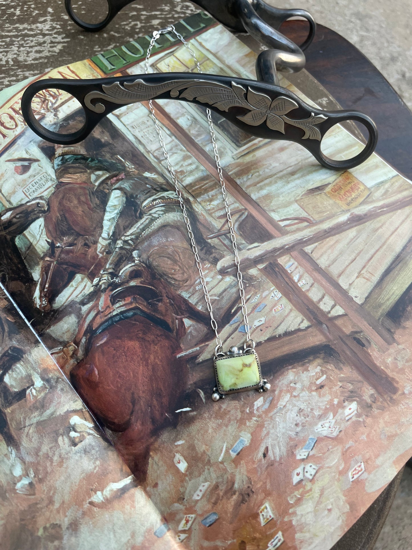 Palomino Variscite Bar Necklace