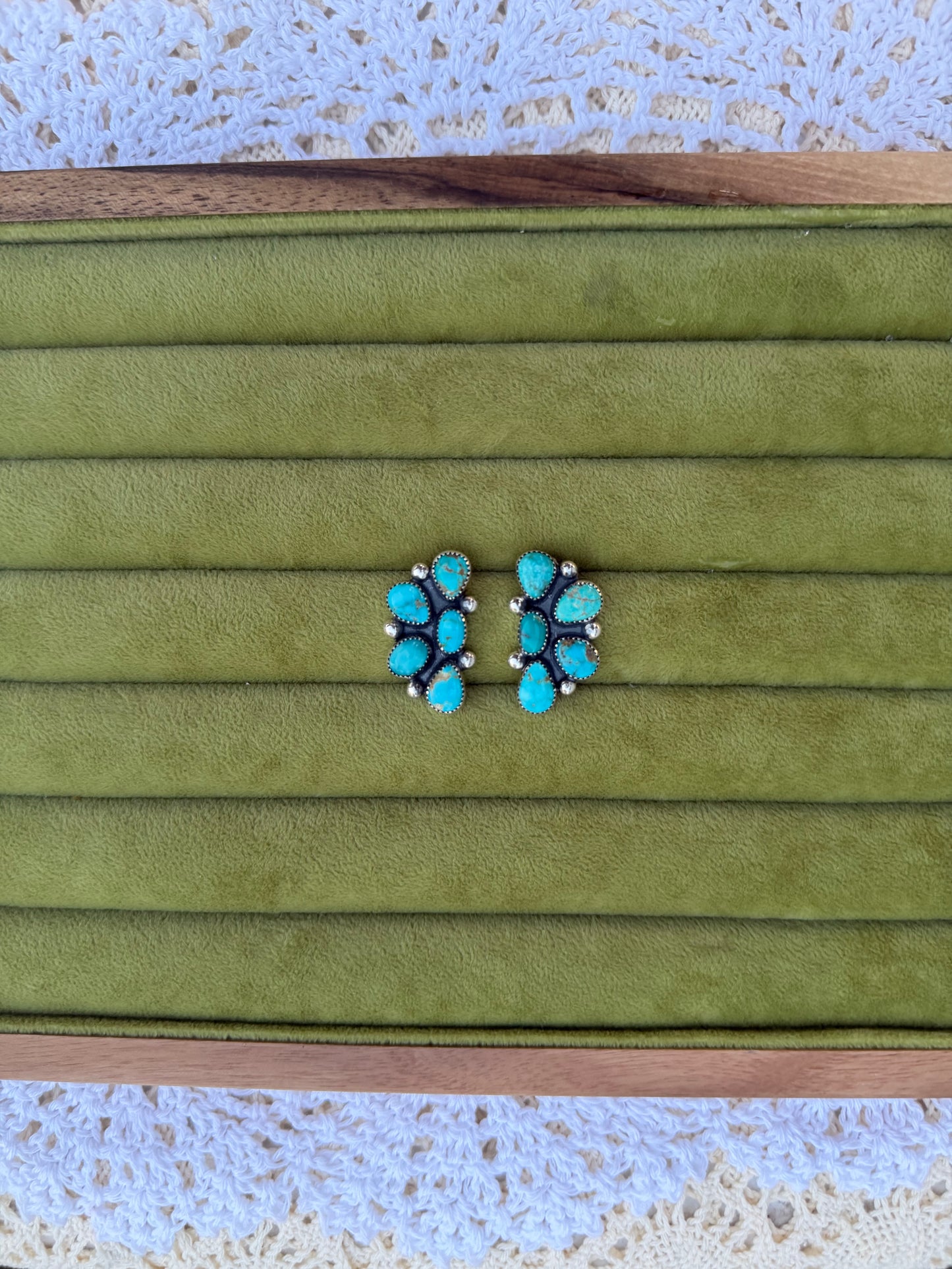 Blue Lagoon Cluster Earrings