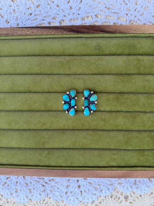 Blue Lagoon Cluster Earrings