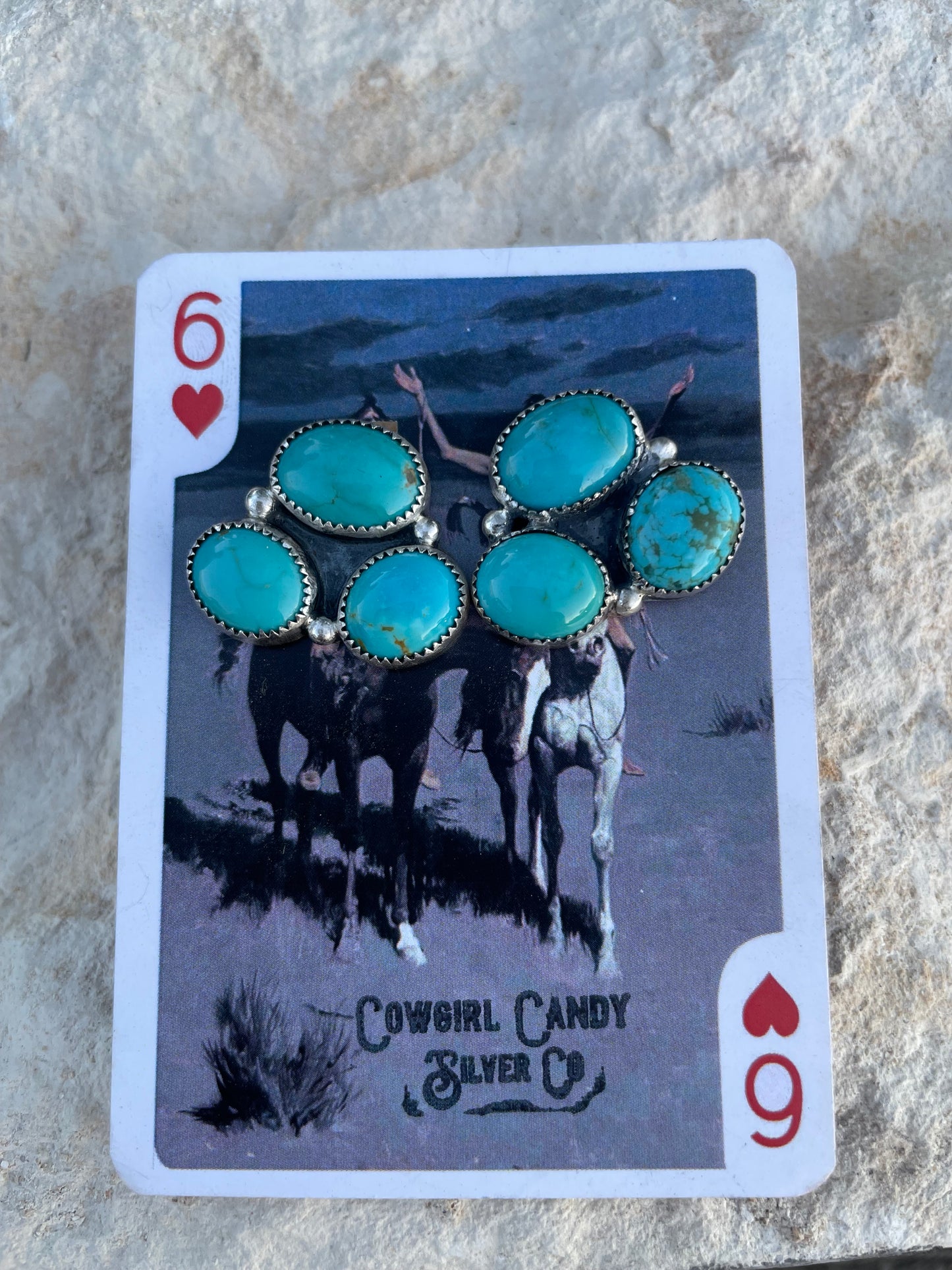Sonoran Turquoise 3 stone earrings