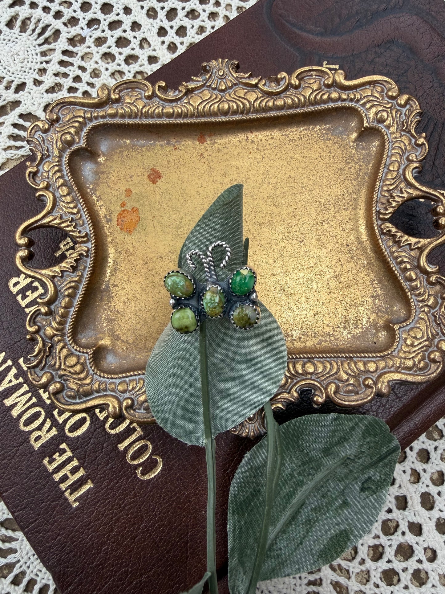 Holly Green Butterfly Ring