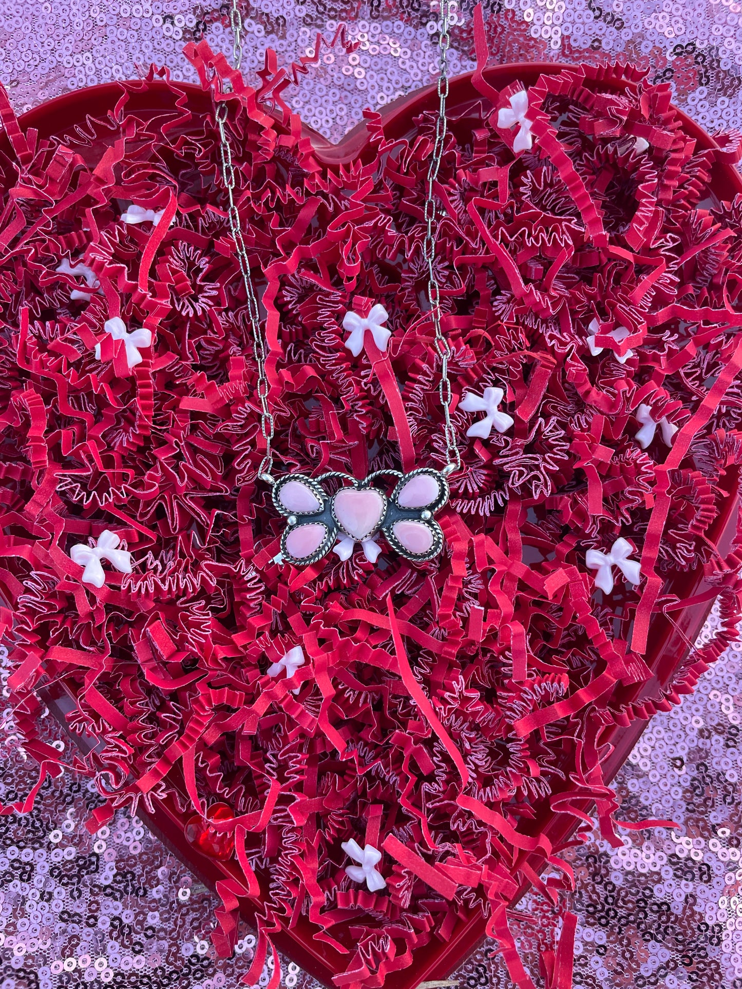 Pink Conch Butterfly Necklace