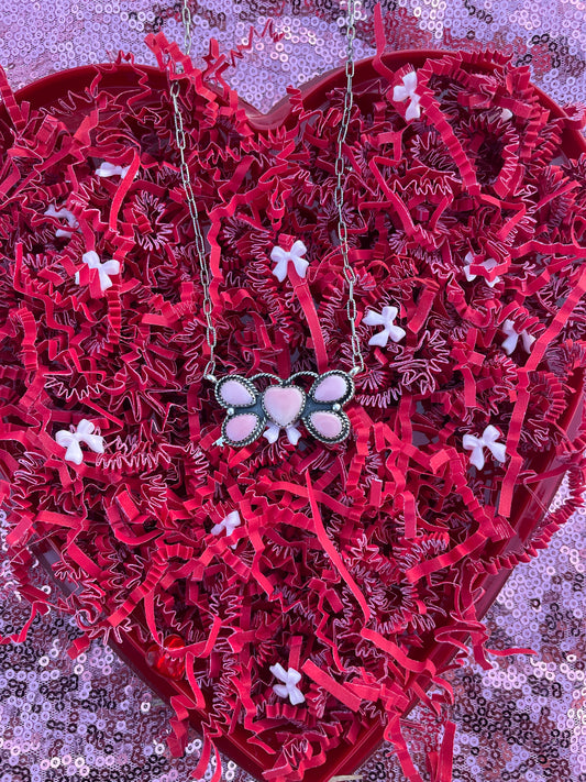 Pink Conch Butterfly Necklace