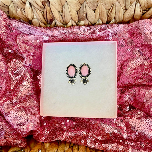 Pink Conch Flower Earrings