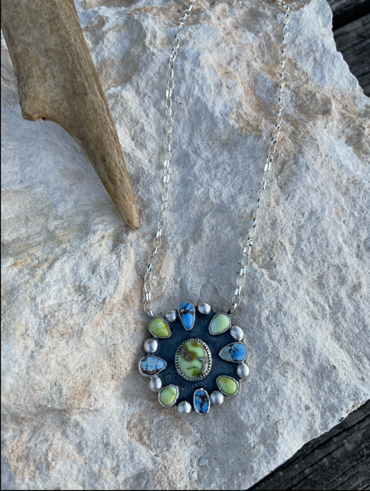 Golden Hill & Palomino Cluster Necklace